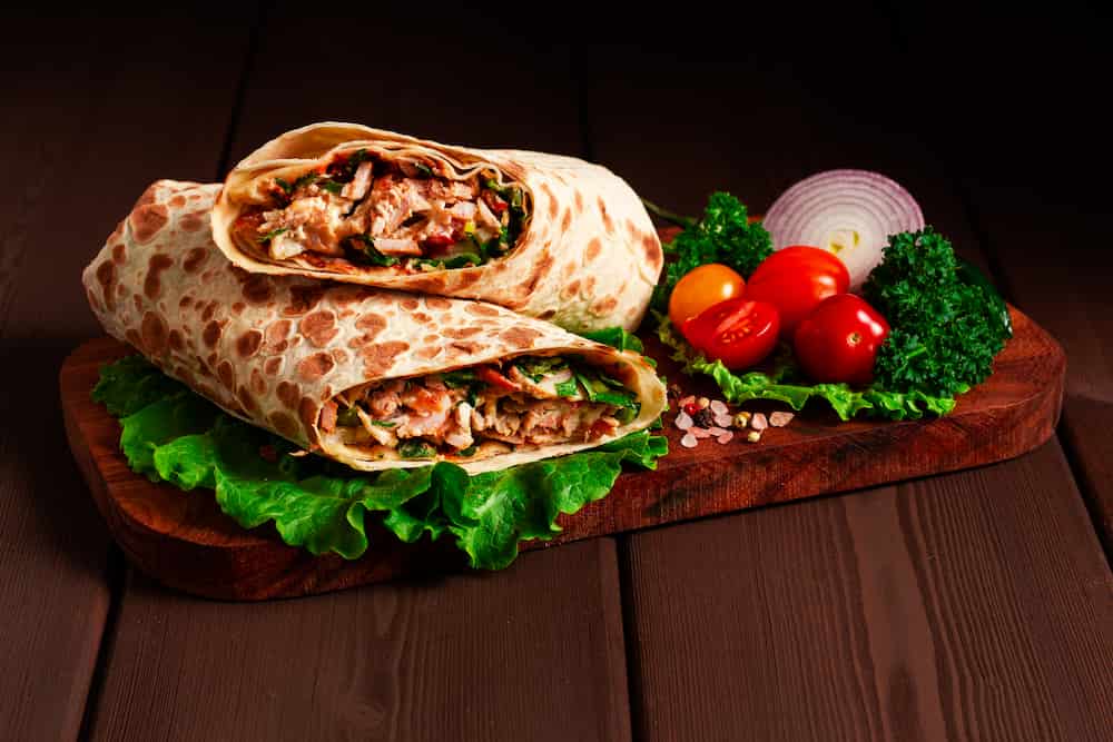 Imagem mostra o Shawarma que é bem comum dentre a culinária árabe