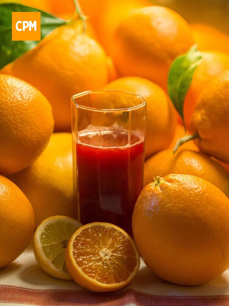 Imagem mostra suco de beterraba com laranja.
