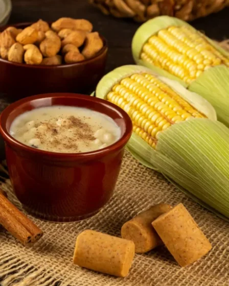 Imagem mostra comidas típicas de Festa junina