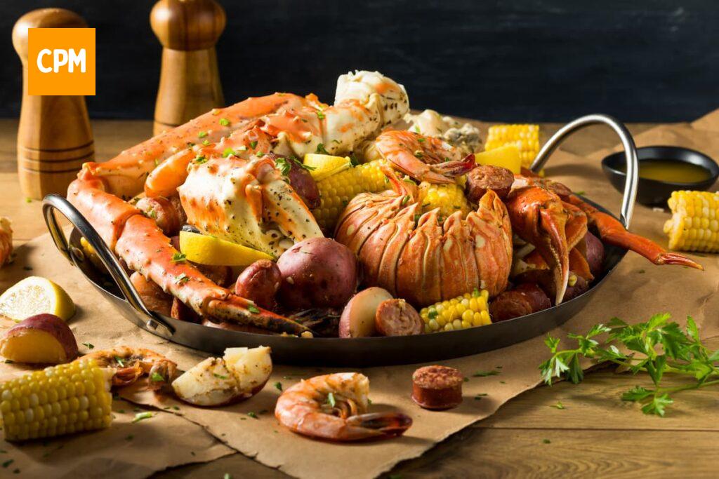 Imagem mostra variedade de frutos-do-mar encontradas no Restaurante Lagostaõ, um dos melhores restaurantes de Macaé.