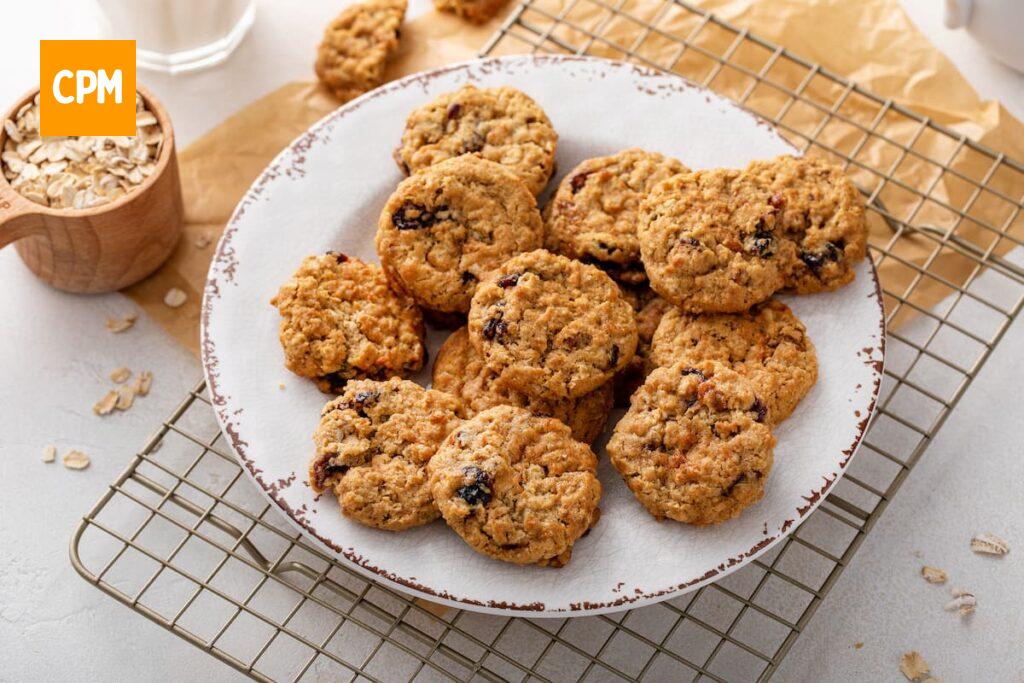 Imagem mostra saborosos cookies de aveia.