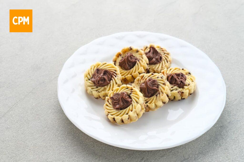 Imagem mostra saborosos cookies de nutella.